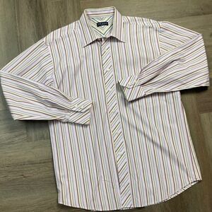 Ted Baker London Button Down Stripe Shirt Mens Medium Multicolor Classic Preppy